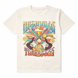 Nashville Tennessee Graphic T-Shirt 3XL Women’s 18 Retro Guitar Music Tee NWOT